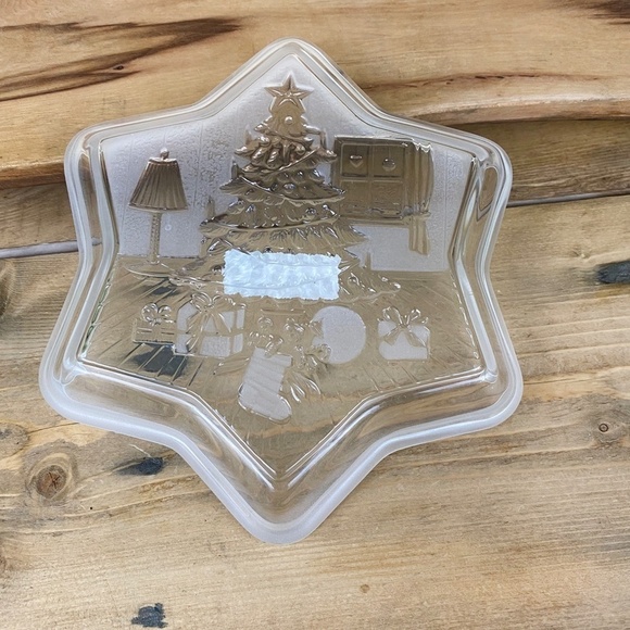 Mikasa Christmas Dish Germany NWT Glass Star Frosted‎ Candy - Picture 4 of 4